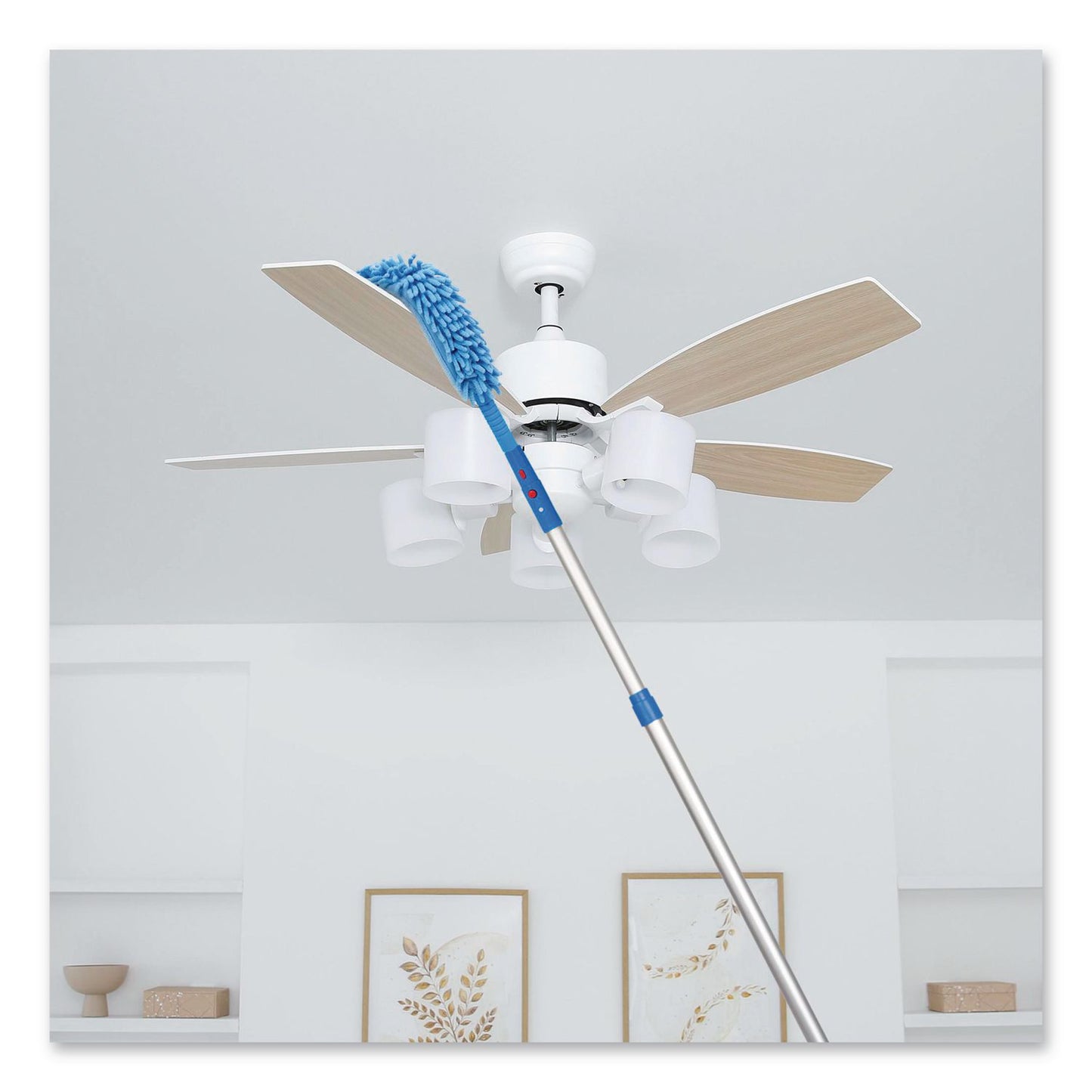Gritt Commercial Flexible Wand Duster with Microfiber and Chenille Sleeve and 6 ft Telescopic Pole (GCEGRI1756F)