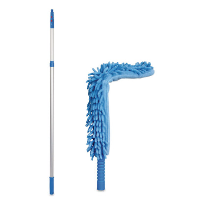 Gritt Commercial Flexible Wand Duster with Microfiber and Chenille Sleeve and 6 ft Telescopic Pole (GCEGRI1756F)