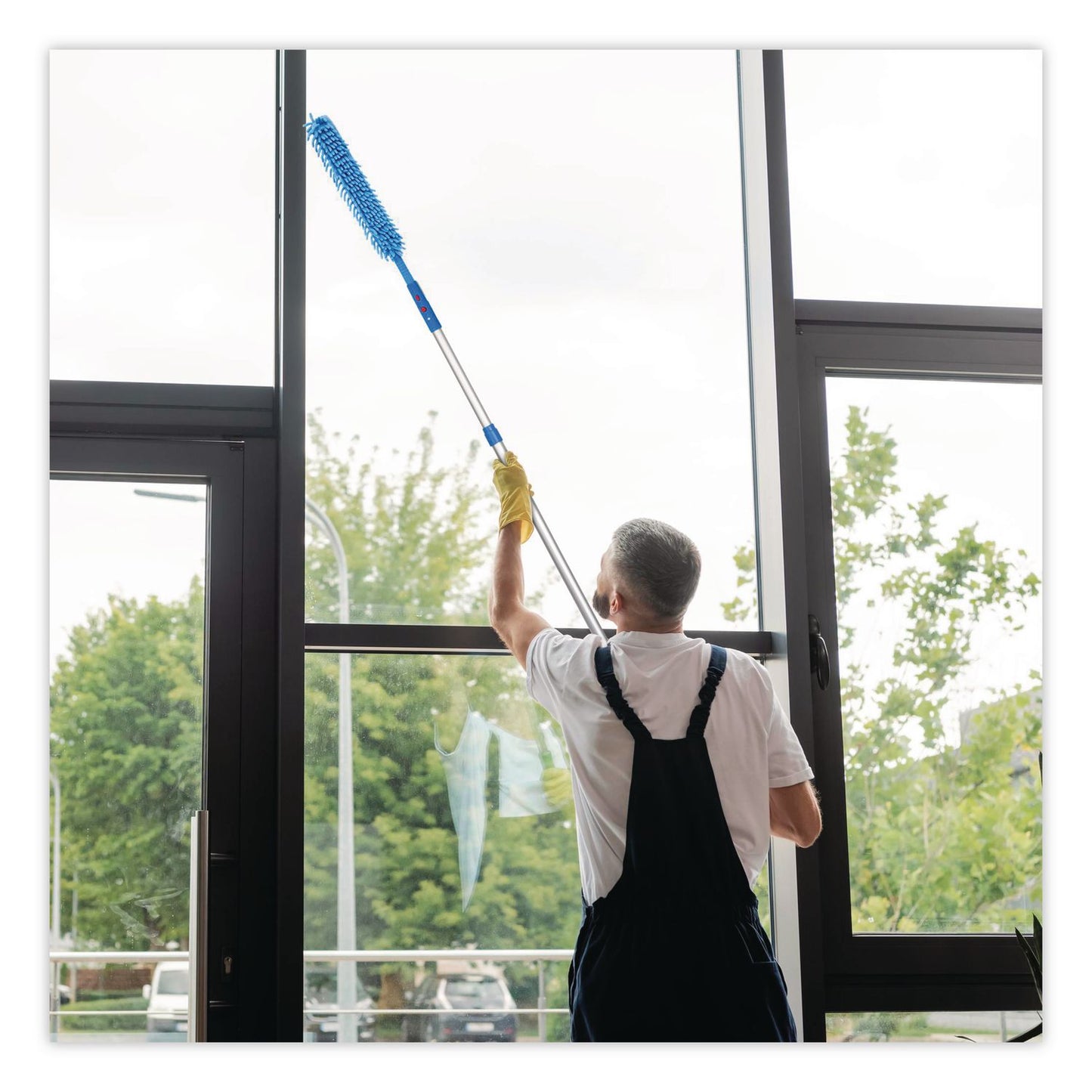 Gritt Commercial Flexible Wand Duster with Microfiber and Chenille Sleeve and 6 ft Telescopic Pole, 2/Kit (GCEGRI1756F2PK)