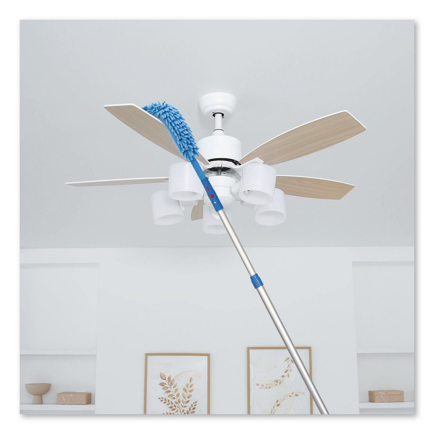 Gritt Commercial Flexible Wand Duster with Microfiber and Chenille Sleeve and 6 ft Telescopic Pole, 2/Kit (GCEGRI1756F2PK)