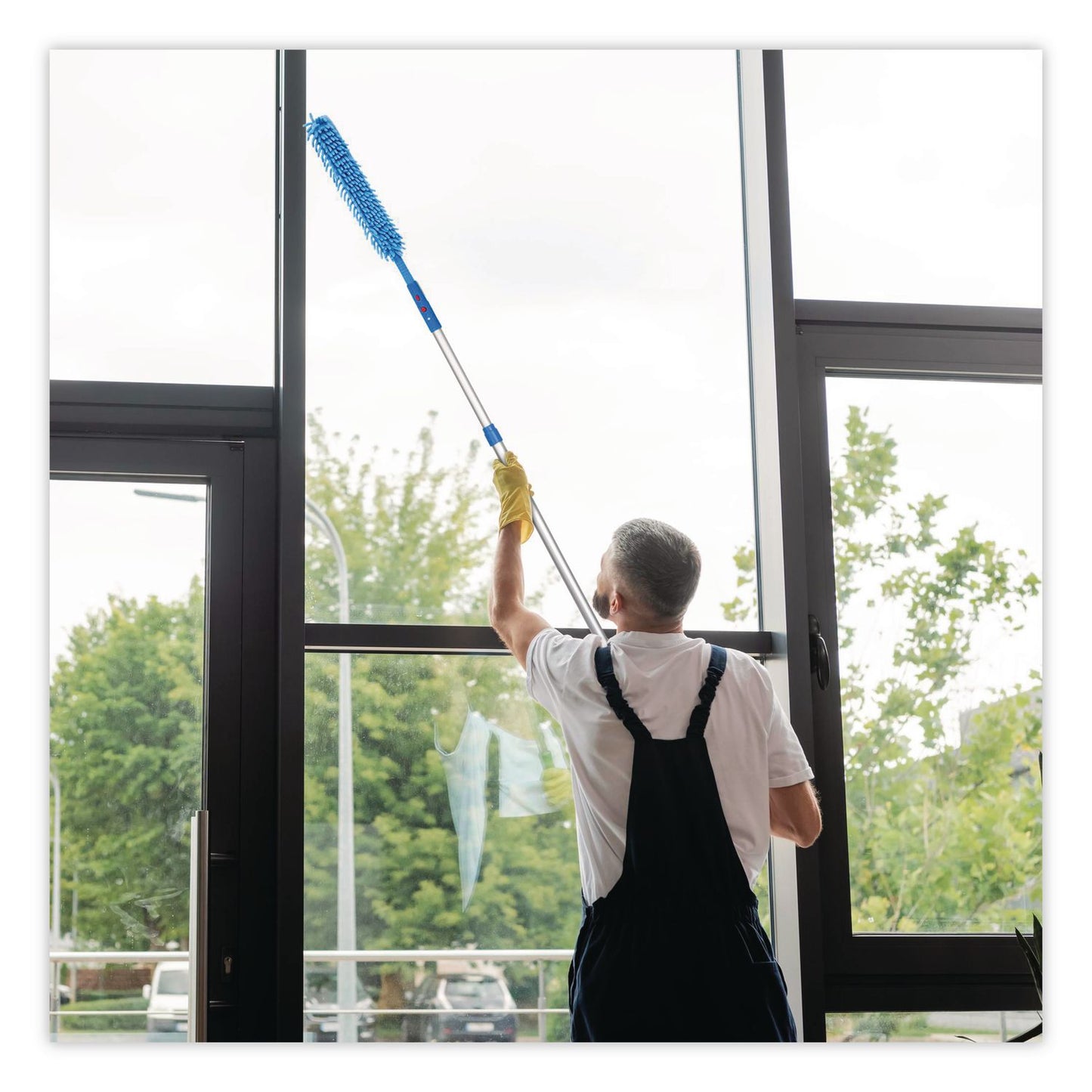 Gritt Commercial Flexible Wand Duster with Microfiber and Chenille Sleeve and 6 ft Telescopic Pole, 3/Kit (GCEGRI1756F3PK)