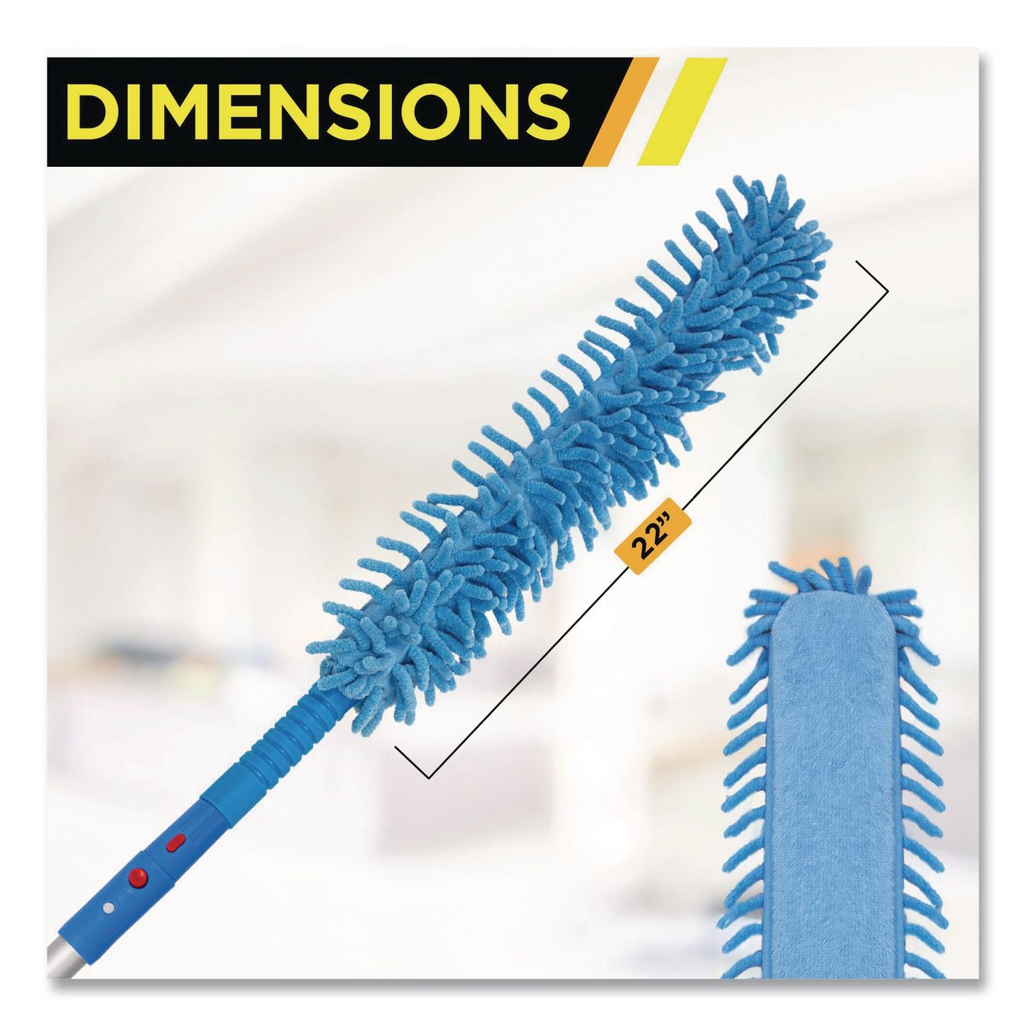 Gritt Commercial Flexible Wand Duster with Microfiber and Chenille Sleeve, 22" Length, 2/Pack (GCEGRI1762PK)