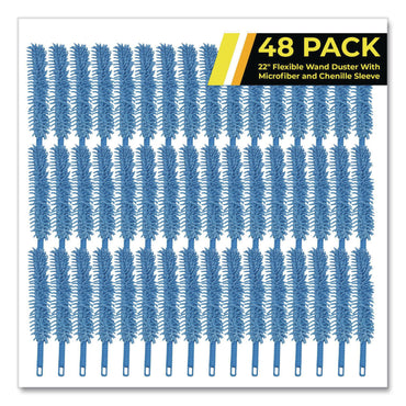 Gritt Commercial Flexible Wand Duster with Microfiber and Chenille Sleeve, 22" Length, 48/Carton (GCEGRI17648PK)