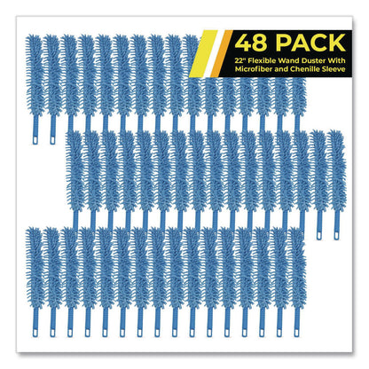 Gritt Commercial Flexible Wand Duster with Microfiber and Chenille Sleeve, 22" Length, 48/Carton (GCEGRI17648PK)