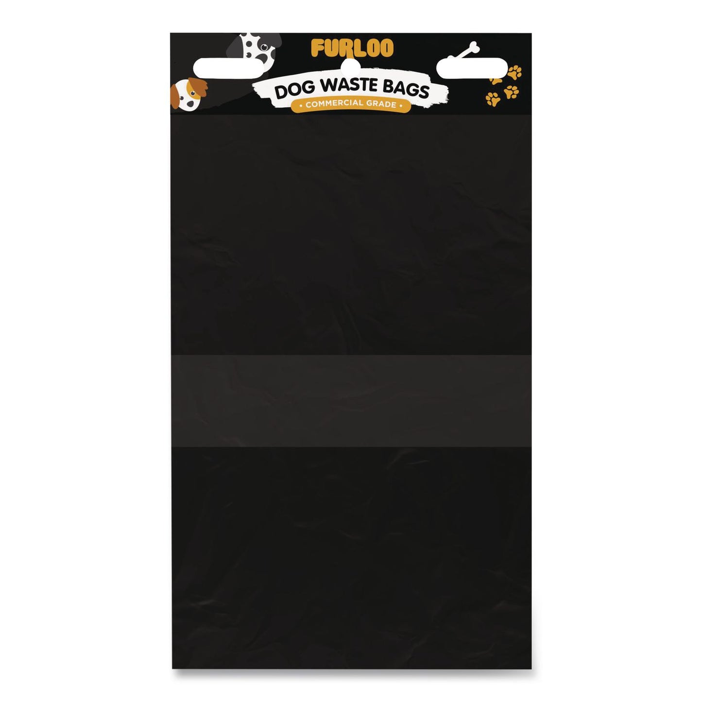 Furloo Pet Waste Station Header Heavy-Duty Leak-Resistant Dog Waste Refill Bags, Open-Face, 8.5" x 13.4", Black, 1000 Bags/Carton (GCEFLO2110)