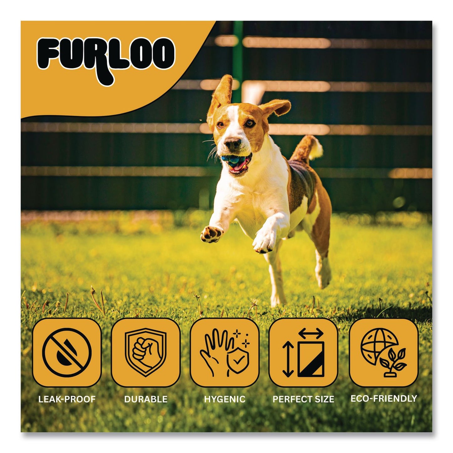 Furloo Pet Waste Station Header Heavy-Duty Leak-Resistant Dog Waste Refill Bags, Open-Face, 8.5" x 13.4", Black, 1000 Bags/Carton (GCEFLO2110)