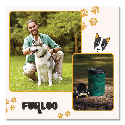 Furloo 13-Gallon Heavy Duty Dog Waste Station Can Liners, Open-Face, 13 gal, 26" x 33", Black, 50 Bags (GCEFLO22)