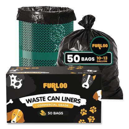 Furloo Pet Waste Station Starter Kit with Header Bag Dispenser, Bags and Liners, 11.5 gal, Top Door, Green (GCEFLO1HSGB)