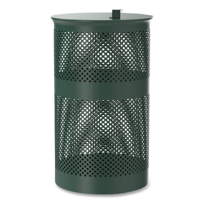 Furloo 13 Gallon Heavy-Duty Outdoor Pet Waste Trash Can with Lid, Top Door, Green (GCEFLO1TG)