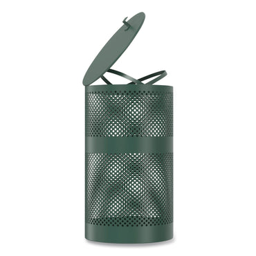 Furloo 13 Gallon Heavy-Duty Outdoor Pet Waste Trash Can with Lid, Top Door, Green (GCEFLO1TG)