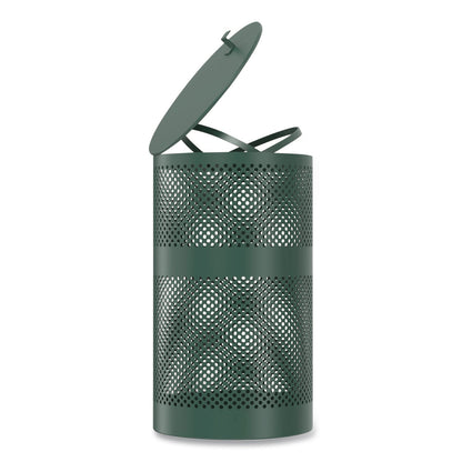 Furloo 13 Gallon Heavy-Duty Outdoor Pet Waste Trash Can with Lid, Top Door, Green (GCEFLO1TG)
