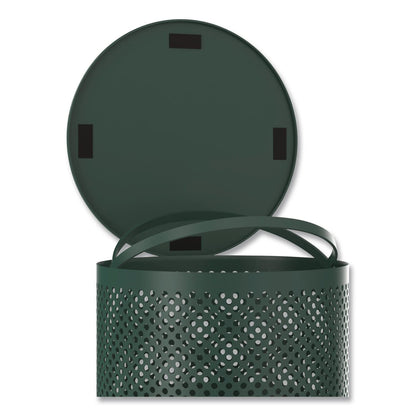 Furloo 13 Gallon Heavy-Duty Outdoor Pet Waste Trash Can with Lid, Top Door, Green (GCEFLO1TG)
