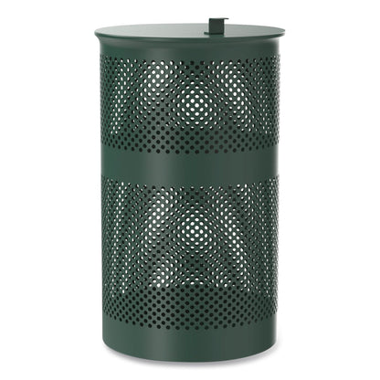 Furloo 13 Gallon Heavy-Duty Outdoor Pet Waste Trash Can with Lid, Top Door, Green (GCEFLO1TG)
