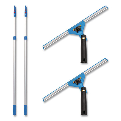 Gritt Commercial Pro Window Washing Kit with Swivel Squeegee and 6 ft Telescopic Pole, 14" Wide Blade, 2/Kit (GCEGRI1306F142P)
