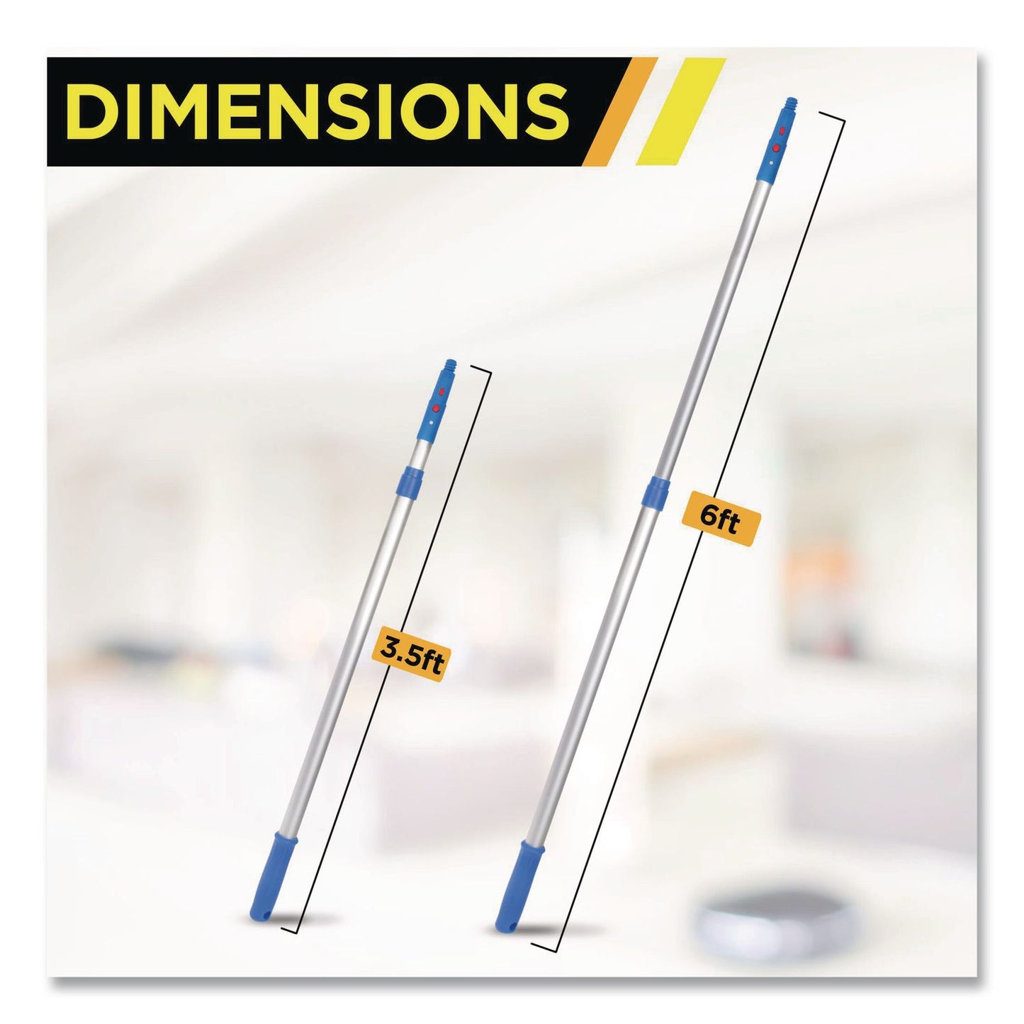 Gritt Commercial Pro Window Washing Kit with Swivel Squeegee and 6 ft Telescopic Pole, 14" Wide Blade, 2/Kit (GCEGRI1306F142P)