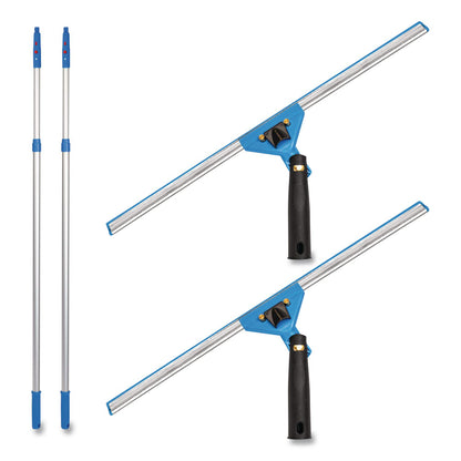 Gritt Commercial Pro Window Washing Kit with Swivel Squeegee and 6 ft Telescopic Pole, 18" Wide Blade, 2/Kit (GCEGRI1306F182P)
