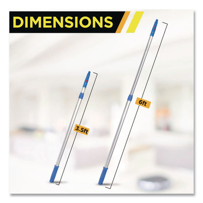 Gritt Commercial Pro Window Washing Kit with Swivel Squeegee and 6 ft Telescopic Pole, 18" Wide Blade, 2/Kit (GCEGRI1306F182P)