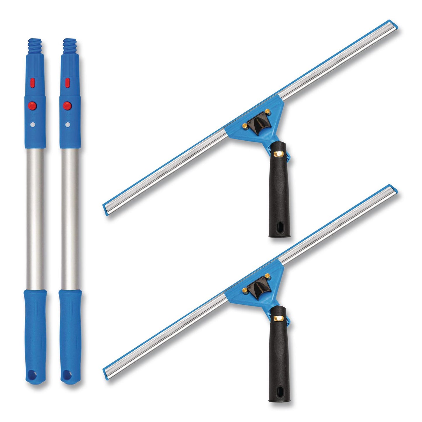 Gritt Commercial Pro Window Washing Kit with Swivel Window Squeegee and 20" Pole, 18" Wide Blade, 2/Kit (GCEGRI131182PK)