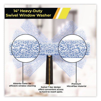 Gritt Commercial Heavy-Duty Swivel Window Washer, 14" Wide Blade (GCEGRI133)