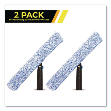 Gritt Commercial Heavy-Duty Swivel Window Washer, 14" Wide Blade, 2/Pack (GCEGRI1332PK)