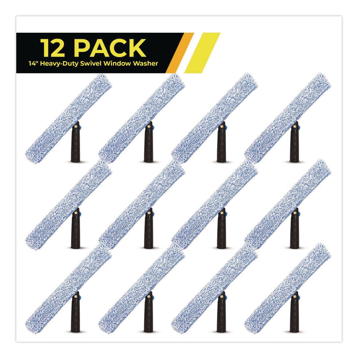 Gritt Commercial Heavy-Duty Swivel Window Washer, 14" Wide Blade, 12/Carton (GCEGRI13312PK)