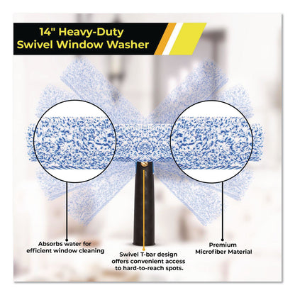 Gritt Commercial Heavy-Duty Swivel Window Washer, 14" Wide Blade, 12/Carton (GCEGRI13312PK)