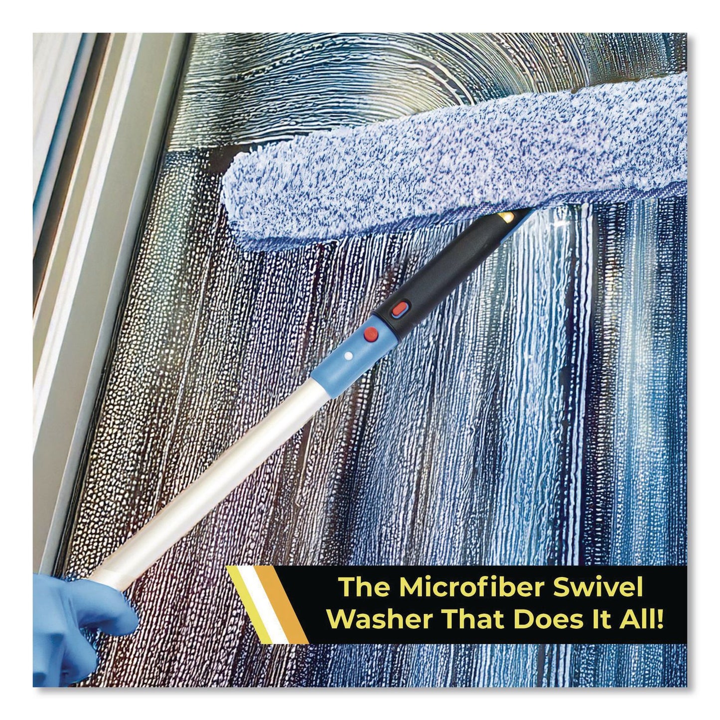 Gritt Commercial Heavy-Duty Swivel Window Washer, 18" Wide Blade (GCEGRI13318)