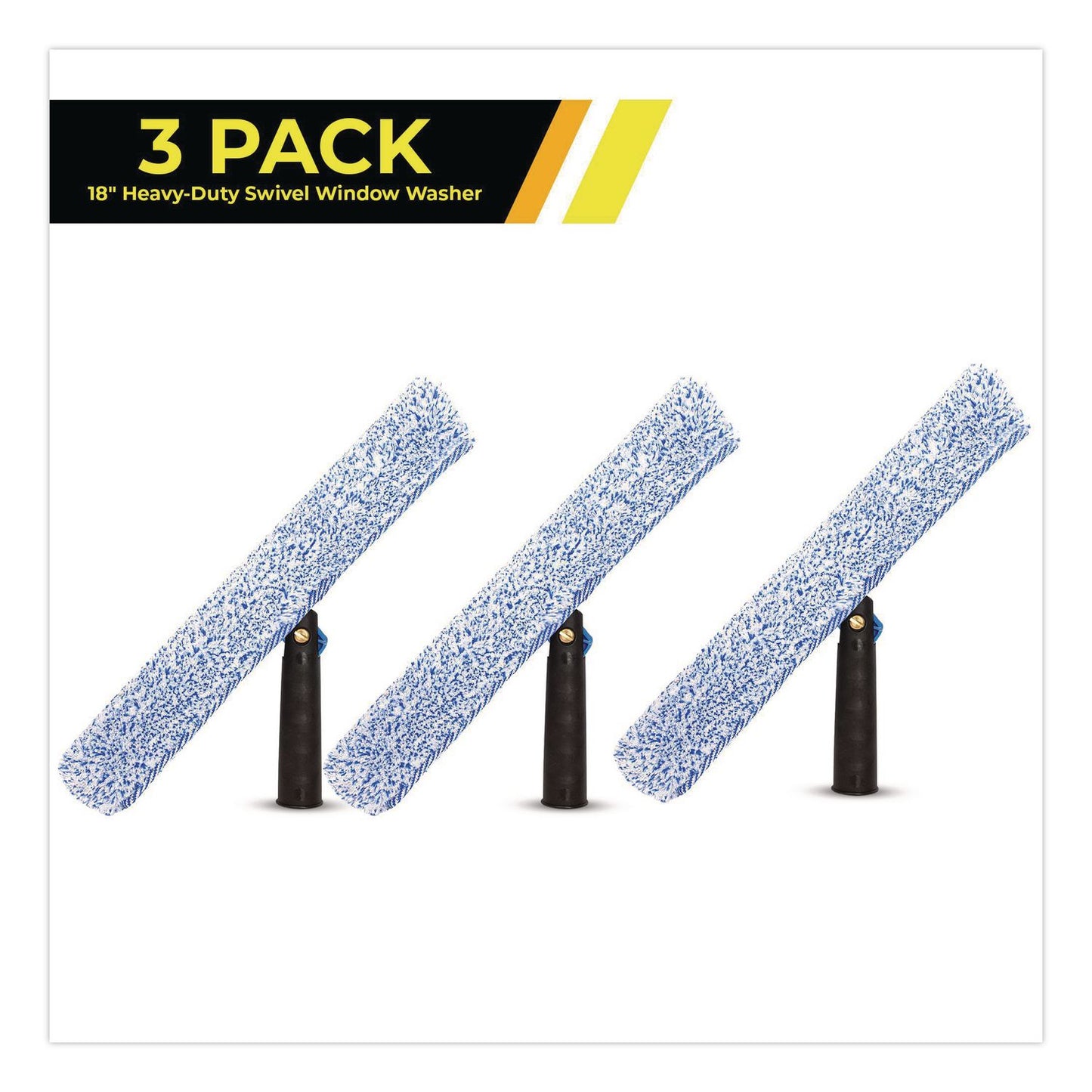 Gritt Commercial Heavy-Duty Swivel Window Washer, 18" Wide Blade, 3/Pack (GCEGRI133183PK)