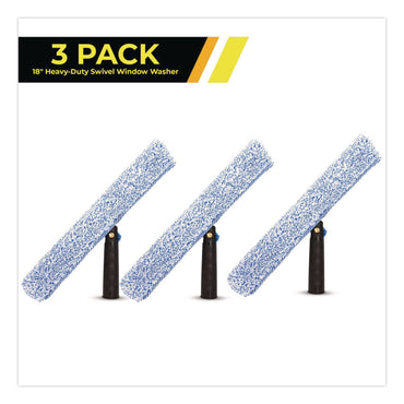 Gritt Commercial Heavy-Duty Swivel Window Washer, 18" Wide Blade, 3/Pack (GCEGRI133183PK)