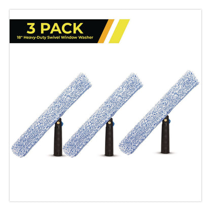 Gritt Commercial Heavy-Duty Swivel Window Washer, 18" Wide Blade, 3/Pack (GCEGRI133183PK)