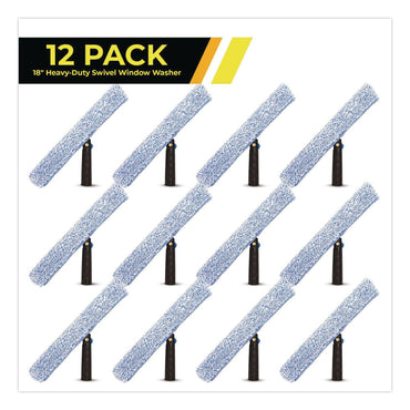Gritt Commercial Heavy-Duty Swivel Window Washer, 18" Wide Blade, 12/Carton (GCEGRI1331812PK)