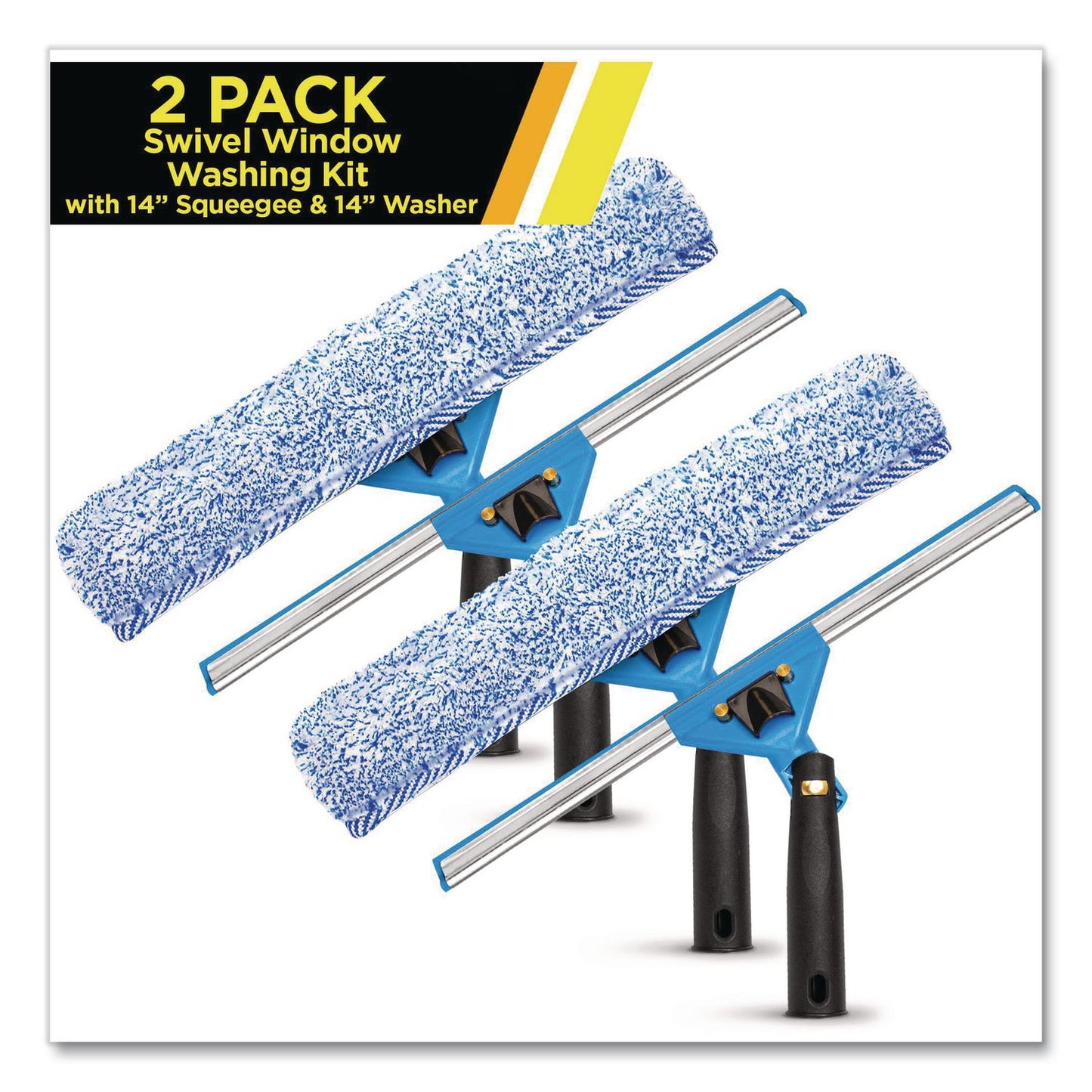 Gritt Commercial Swivel Window Washing Kit with Squeegee and Washer, 14" Wide, 2/Kit (GCEGRI1362PK)