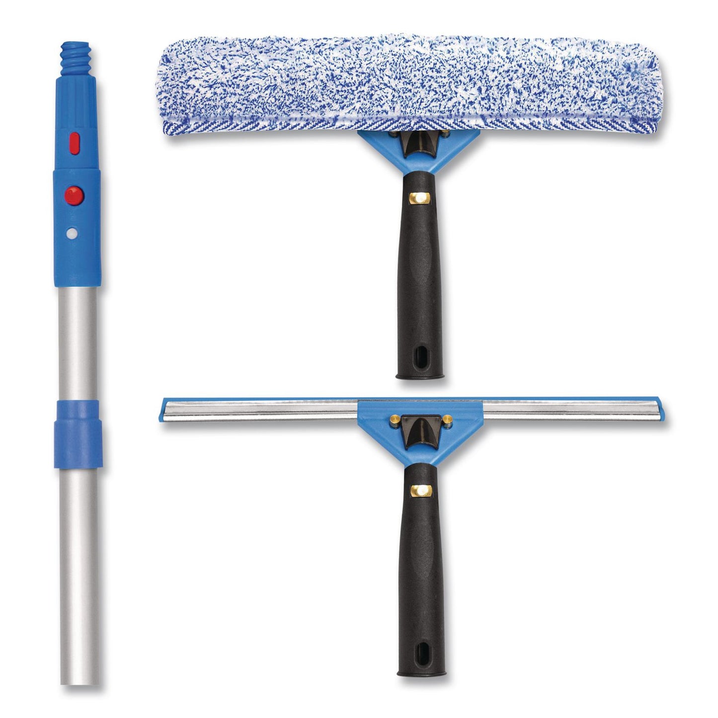 Gritt Commercial Pro Window Washing Kit with Squeegee, Washer and 6 ft Telescopic Pole, 14" Wide (GCEGRI1376F14)