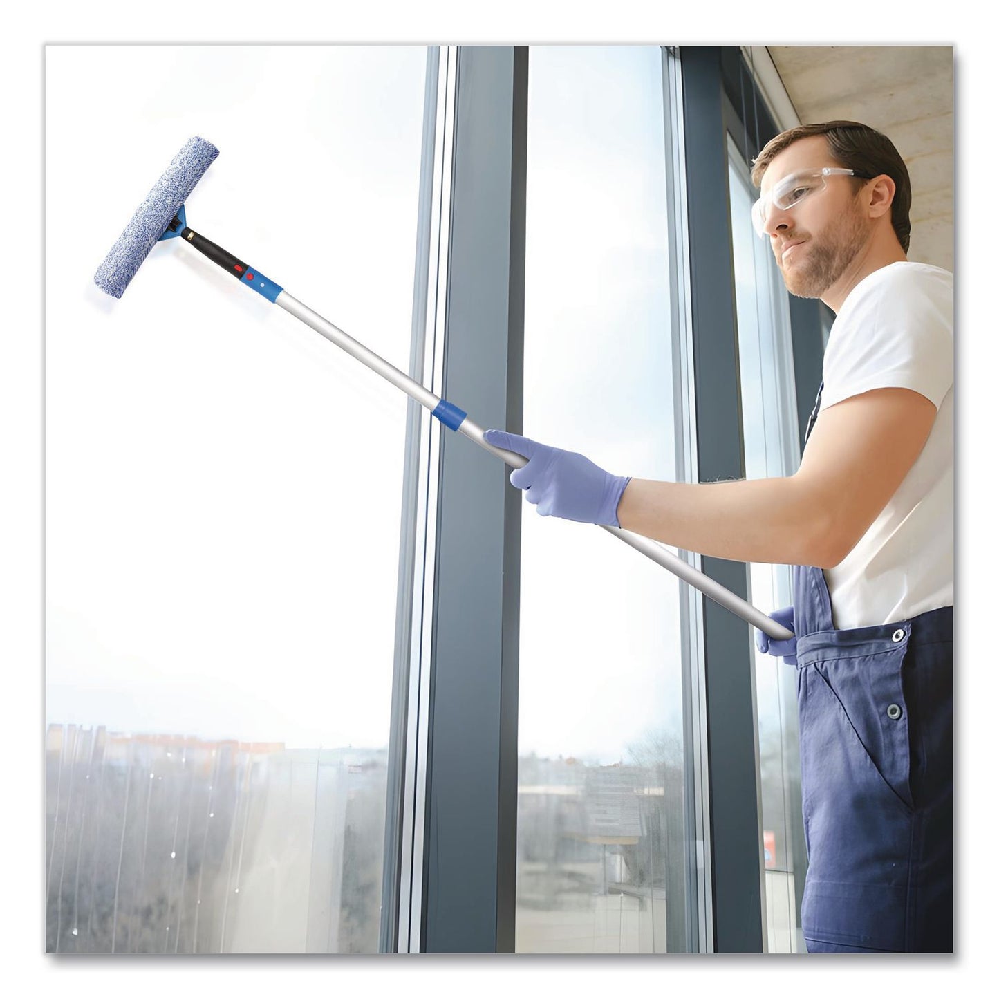 Gritt Commercial Pro Window Washing Kit with Squeegee, Washer and 6 ft Telescopic Pole, 14" Wide, 2/Kit (GCEGRI1376F142P)