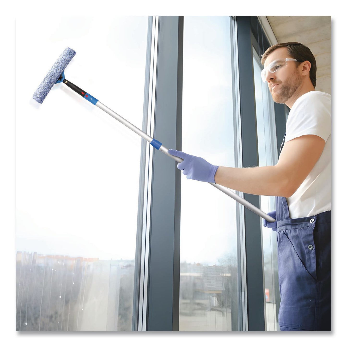 Gritt Commercial Pro Window Washing Kit with Squeegee, Washer and 6 ft Telescopic Pole, 14" Wide, 3/Kit (GCEGRI1376F143P)