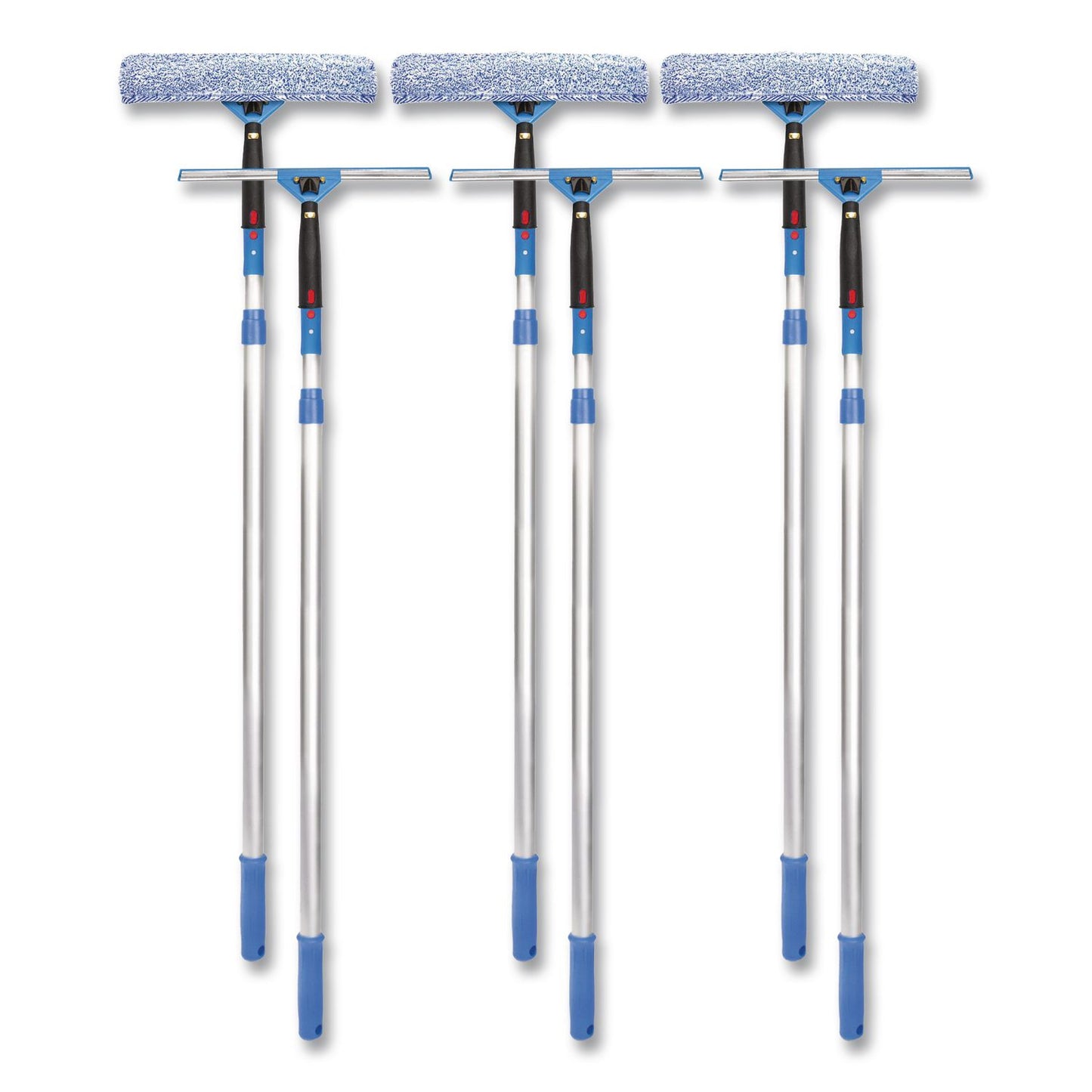 Gritt Commercial Pro Window Washing Kit with Squeegee, Washer and 6 ft Telescopic Pole, 14" Wide, 3/Kit (GCEGRI1376F143P)