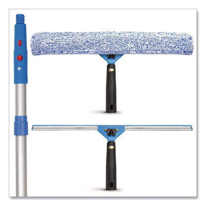 Gritt Commercial Pro Window Washing Kit with Squeegee, Washer and 6 ft Telescopic Pole, 18" Wide Blade (GCEGRI1376F18)