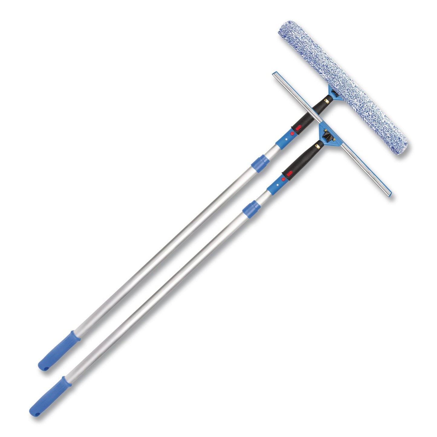 Gritt Commercial Pro Window Washing Kit with Squeegee, Washer and 6 ft Telescopic Pole, 18" Wide Blade (GCEGRI1376F18)