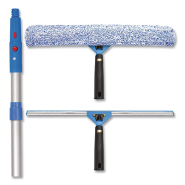Gritt Commercial Pro Window Washing Kit with Squeegee, Washer and 6 ft Telescopic Pole, 18" Wide Blade, 2/Kit (GCEGRI1376F182P)