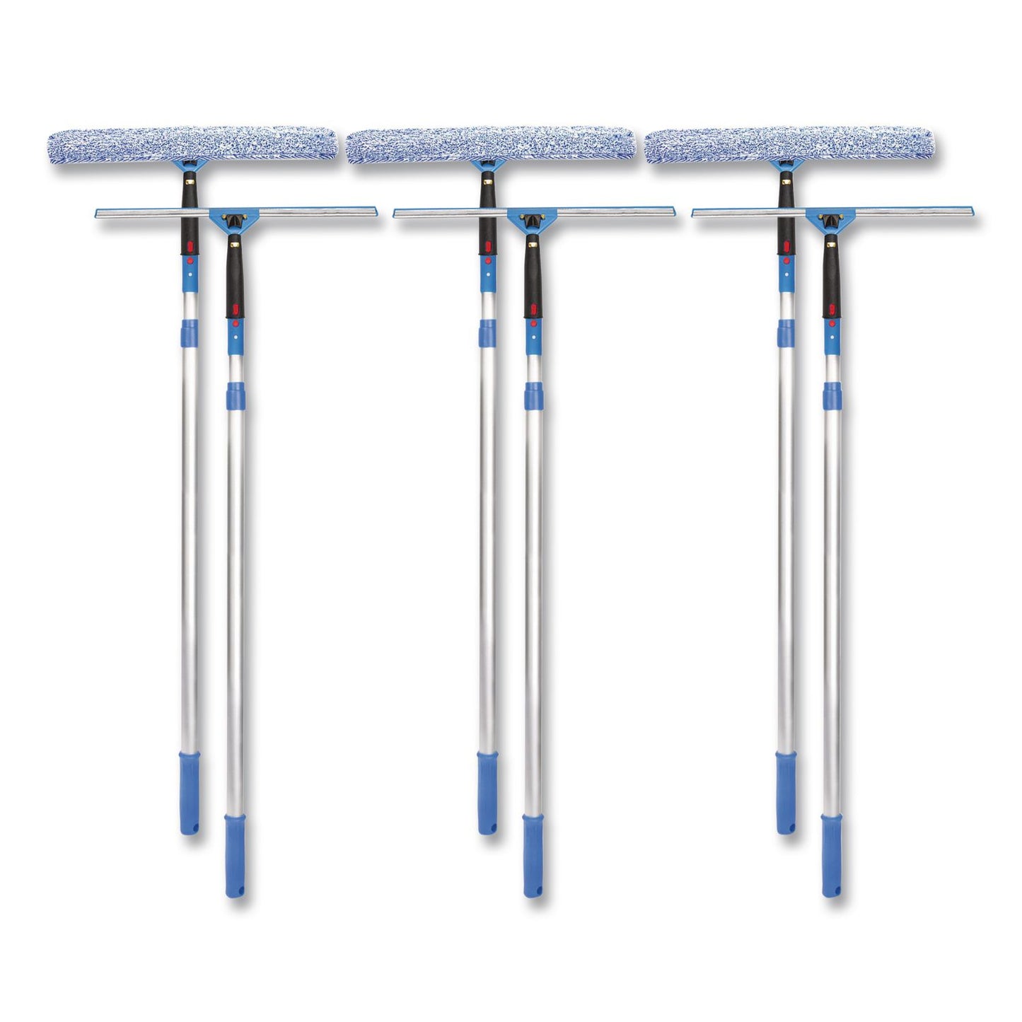 Gritt Commercial Pro Window Washing Kit with Squeegee, Washer and 6 ft Telescopic Pole, 18" Wide Blade, 3/Kit (GCEGRI1376F183P)