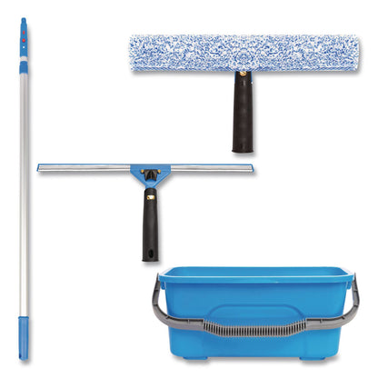 Gritt Commercial Pro Window Washing Kit with 14" Wide Blade Squeegee, Washer, 6 ft Telescopic Pole and 3 gal Heavy-Duty Bucket, 2/Kit (GCEGRI137B6F142)