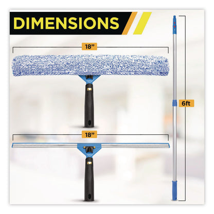 Gritt Commercial Pro Window Washing Kit with 14" Wide Blade Squeegee, Washer, 6 ft Telescopic Pole and 3 gal Heavy-Duty Bucket, 2/Kit (GCEGRI137B6F142)