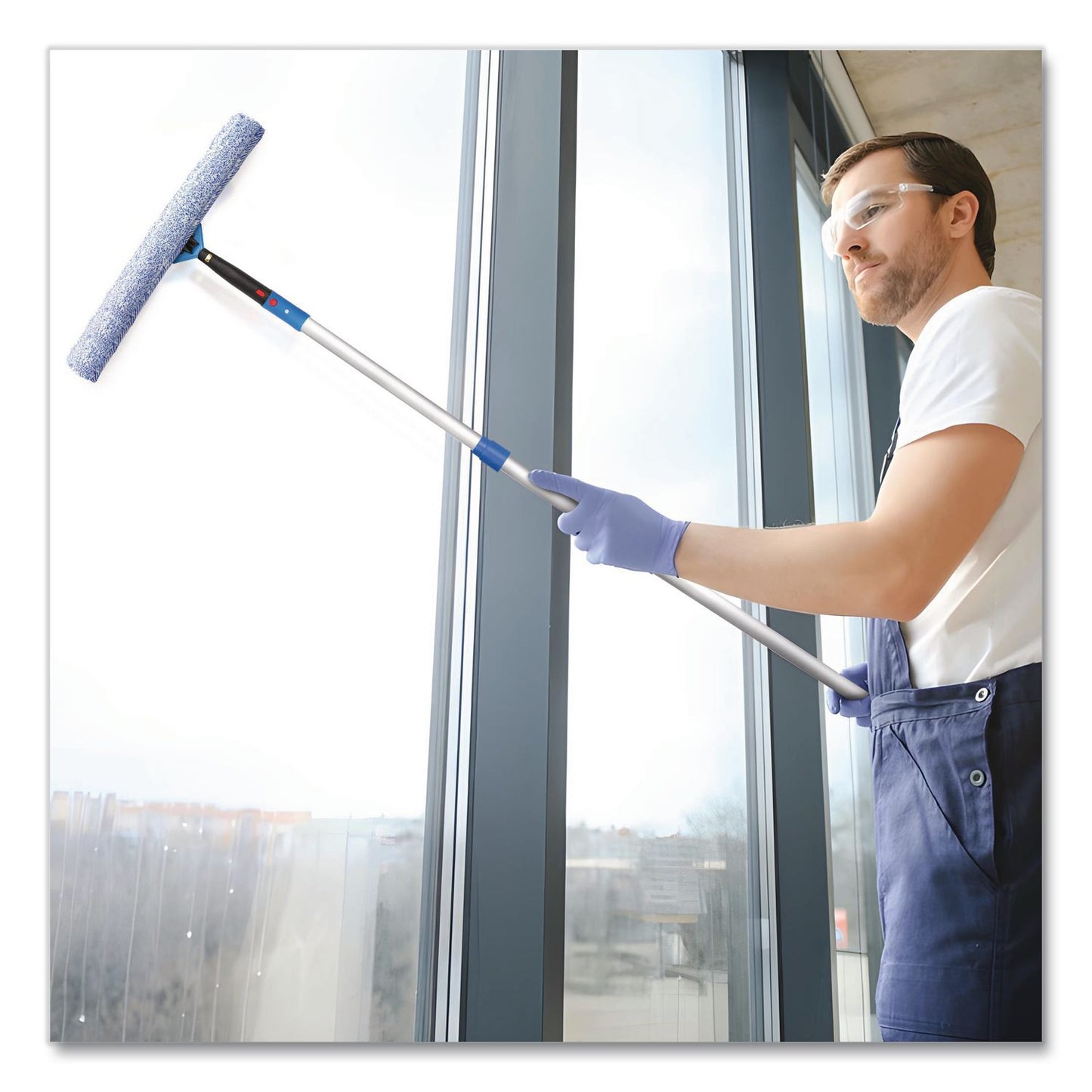 Gritt Commercial Pro Window Washing Kit with 14" Wide Blade Squeegee, Washer, 6 ft Telescopic Pole and 3 gal Heavy-Duty Bucket, 2/Kit (GCEGRI137B6F142)