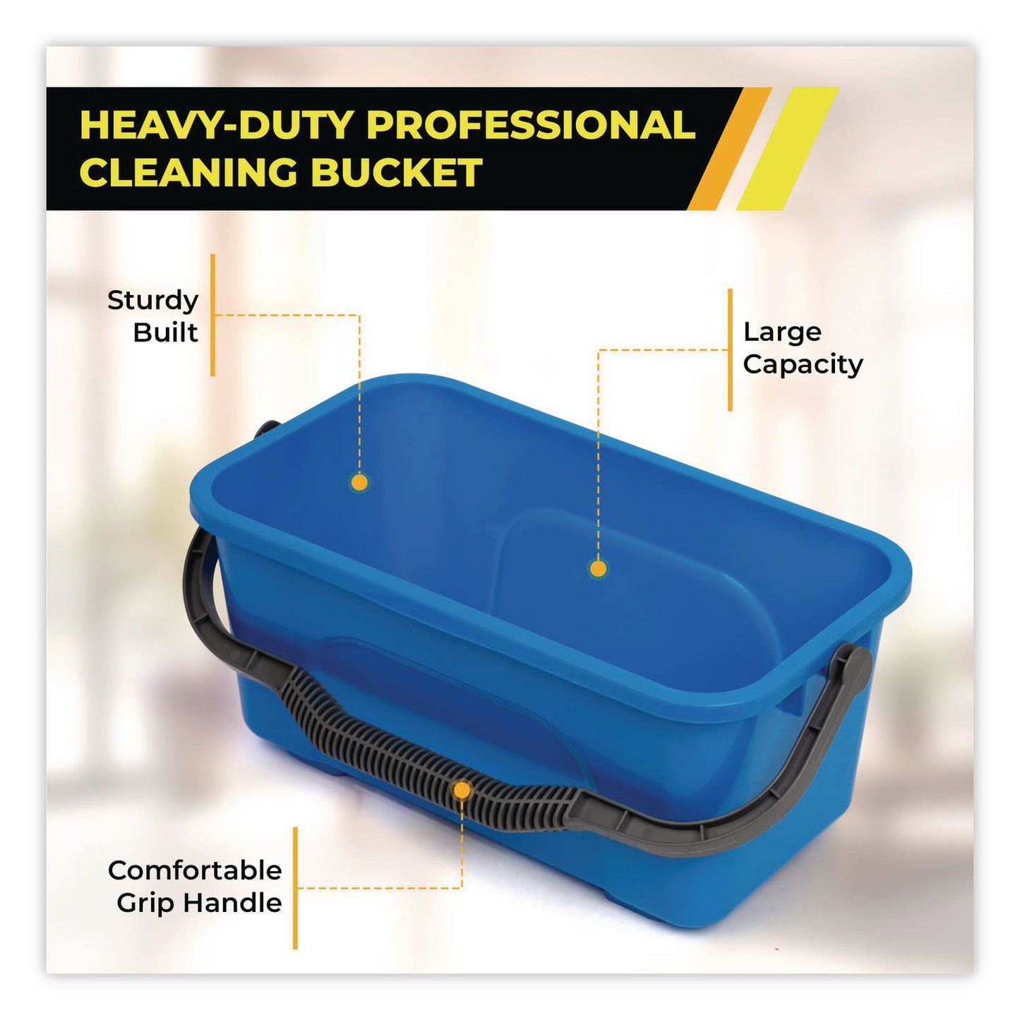 Gritt Commercial Pro Window Cleaning Kit with 14" Squeegee, 14" Washer, 20" Pole and 3 Gallon Heavy-Duty Bucket, 3/Kit (GCEGRI138B3PK)
