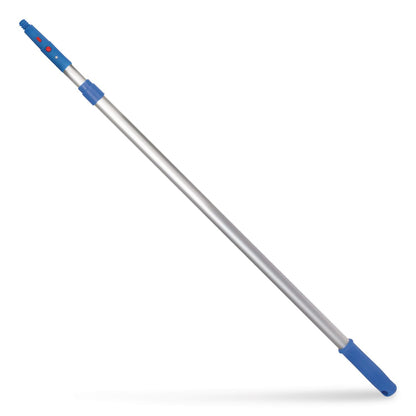 Gritt Commercial 6 ft Telescopic Aluminum Extension Pole with Click/Lock Adapter Cone, 3.5 ft to 6 ft, Blue/Silver (GCEGRI1066F)