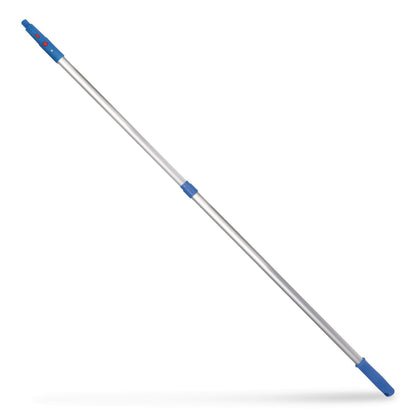 Gritt Commercial 6 ft Telescopic Aluminum Extension Pole with Click/Lock Adapter Cone, 3.5 ft to 6 ft, Blue/Silver (GCEGRI1066F)