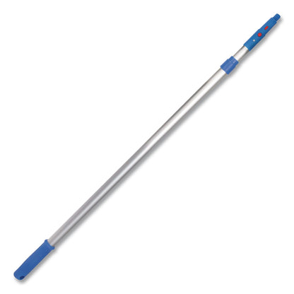 Gritt Commercial 6 ft Telescopic Aluminum Extension Pole with Click/Lock Adapter Cone, 3.5 ft to 6 ft, Blue/Silver, 2/Pack (GCEGRI1066F2PK)