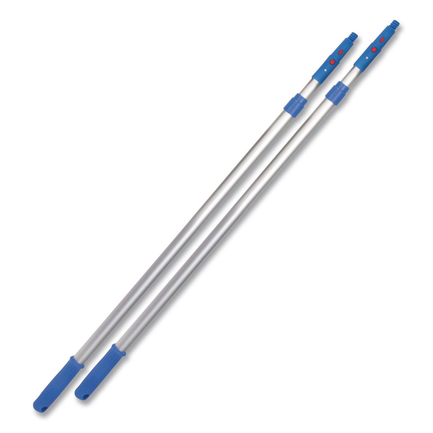 Gritt Commercial 6 ft Telescopic Aluminum Extension Pole with Click/Lock Adapter Cone, 3.5 ft to 6 ft, Blue/Silver, 3/Pack (GCEGRI1066F3PK)