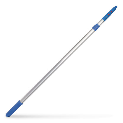 Gritt Commercial 6 ft Telescopic Aluminum Extension Pole with Click/Lock Adapter Cone, 3.5 ft to 6 ft, Blue/Silver, 12/Carton (GCEGRI1066F12PK)