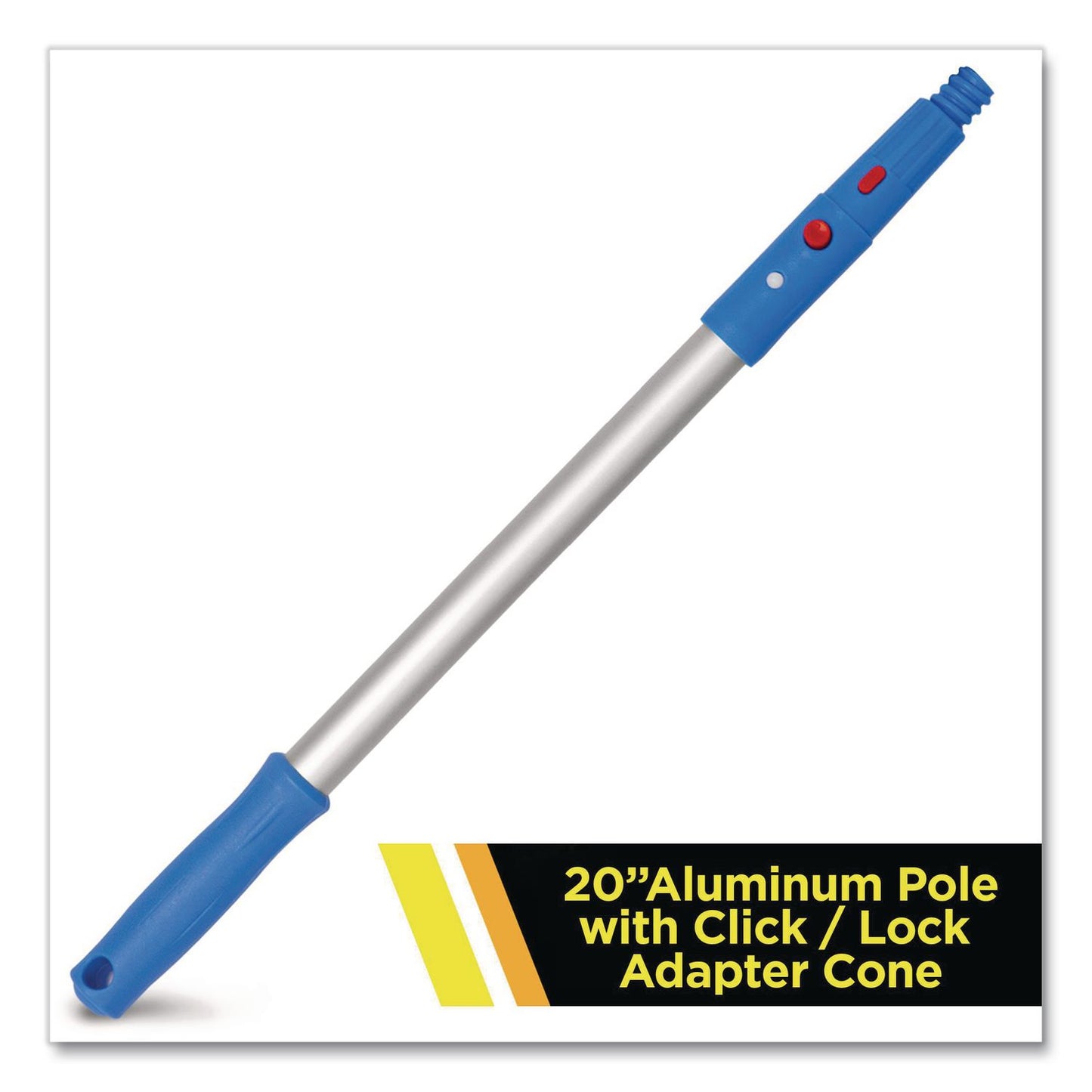 Gritt Commercial 20" Aluminum Pole with Click/Lock Adapter Cone, Blue/Silver (GCEGRI107)